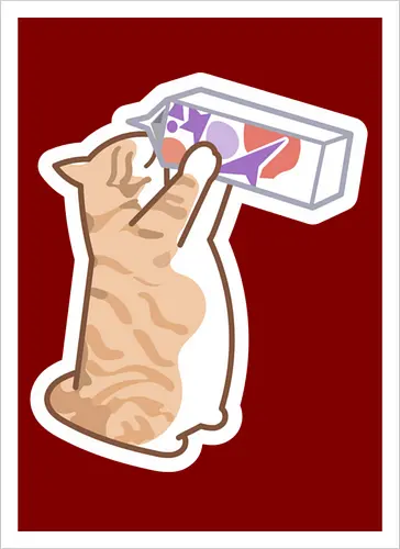 Gato Naranja Bebe Leche