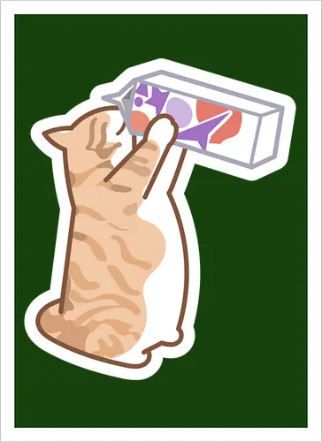 Gato Naranja Bebe Leche