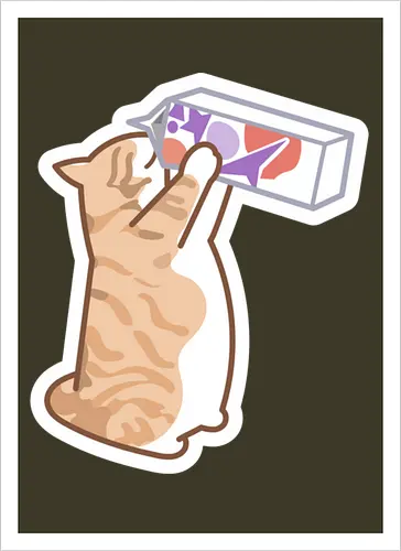 Gato Naranja Bebe Leche