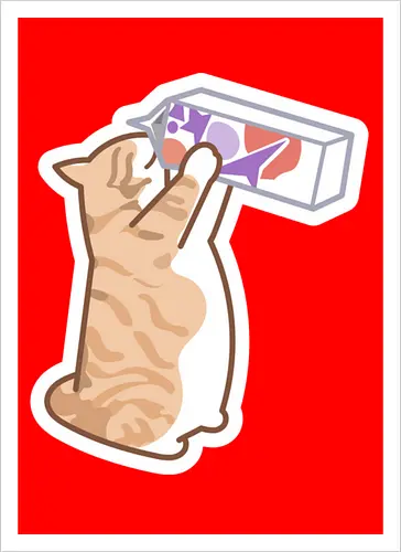 Gato Naranja Bebe Leche