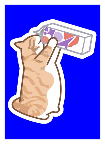 Gato Naranja Bebe Leche