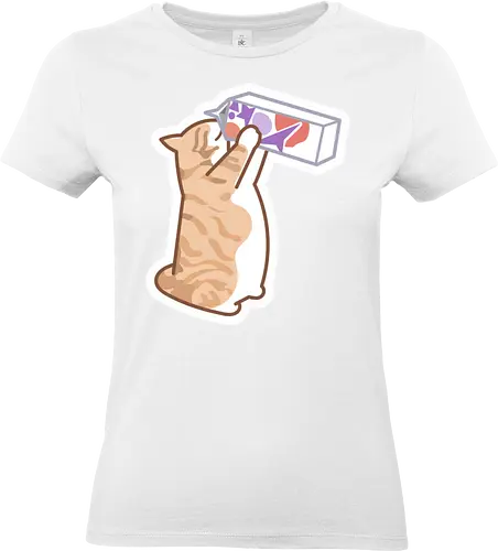 Gato Naranja Bebe Leche - Mascota, Fanart, Alimento, Sediento, Proteína, Gato, Animal, Animales, Gatito, Bebiendo, Beber, Leche, Gatos, Gordo, Naranja, Gato Lindo, Gatos Lindos - Standard T-Shirt (Frauen)
