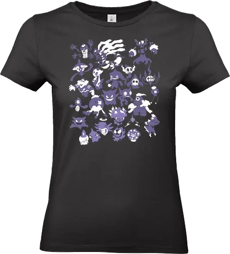 Pocket Geist-Typ - Ghost Type Kollektion - pokemon t-shirt, geist typ, geist pokemon, anime kleidung, gastly haunter gengar, teetan, pokemon gen 1, misdreavus, chandelure, mimikyu, spiritomb, pokemon tcg, minimalistische kunst, pokemon kollektion, pokemon trainer - Standard T-Shirt (Frauen)