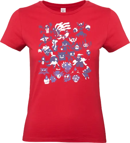 Pocket Geist-Typ - Ghost Type Kollektion - pokemon t-shirt, geist typ, geist pokemon, anime kleidung, gastly haunter gengar, teetan, pokemon gen 1, misdreavus, chandelure, mimikyu, spiritomb, pokemon tcg, minimalistische kunst, pokemon kollektion, pokemon trainer - Standard T-Shirt (Frauen)
