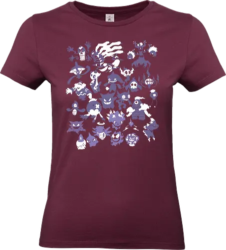 Pocket Geist-Typ - Ghost Type Kollektion - pokemon t-shirt, geist typ, geist pokemon, anime kleidung, gastly haunter gengar, teetan, pokemon gen 1, misdreavus, chandelure, mimikyu, spiritomb, pokemon tcg, minimalistische kunst, pokemon kollektion, pokemon trainer - Standard T-Shirt (Frauen)