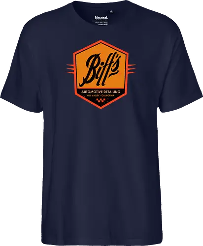 Biff Automotive Detailing - movie, Future, automotive, biff tannen, brute, delorean, doc brown, film, high school, hollywood, hoverboard, marty mcfly, retro, time travel, villain - Fairtrade T-Shirt