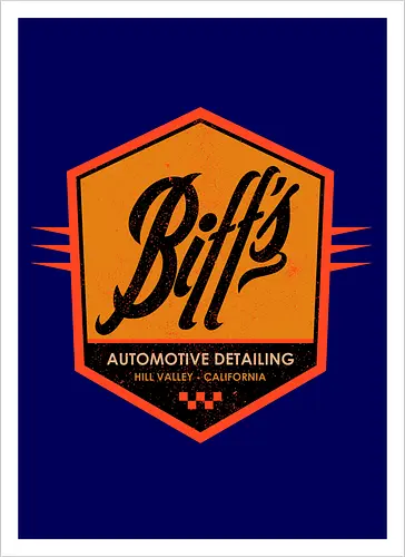 Biff Automotive Detailing - movie, Future, automotive, biff tannen, brute, delorean, doc brown, film, high school, hollywood, hoverboard, marty mcfly, retro, time travel, villain - Kunstdruck