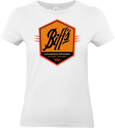 Biff Automotive Detailing - movie, Future, automotive, biff tannen, brute, delorean, doc brown, film, high school, hollywood, hoverboard, marty mcfly, retro, time travel, villain - Standard T-Shirt (Frauen)