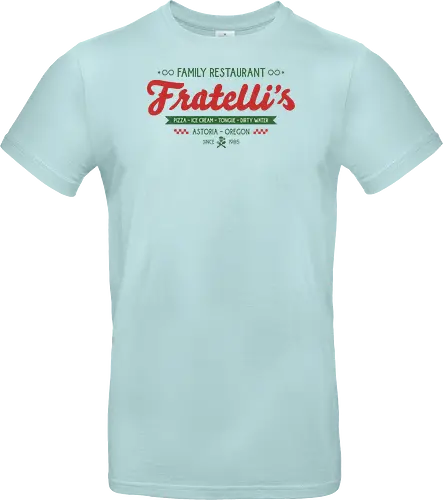 Fratellis Family Restaurant  - retro, skull, sloth, treasure, treasure hunter, vintage, movie, 80s movies, 80s, childhood, chunk, fratellis, never say die, nostalgia, pirate - Standard T-Shirt