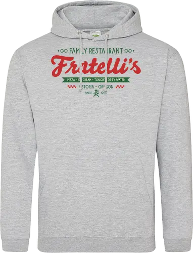 Fratellis Family Restaurant  - retro, skull, sloth, treasure, treasure hunter, vintage, movie, 80s movies, 80s, childhood, chunk, fratellis, never say die, nostalgia, pirate - Standard Hoodie