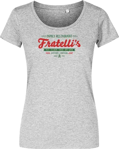 Fratellis Family Restaurant  - retro, skull, sloth, treasure, treasure hunter, vintage, movie, 80s movies, 80s, childhood, chunk, fratellis, never say die, nostalgia, pirate - Damen T-Shirt