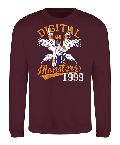 Digitaler Champion - Angel Hand of Fate 1999 - angemon t-shirt, digimon champion, hand of fate, anime kleidung, 90er anime, Toy manufacturer, himmelstor, vintage kunst, digitale monster, patamon entwicklung, teetan, tk takeru, digimon adventure, impfstoff typ, engel digimon - Sweatshirt
