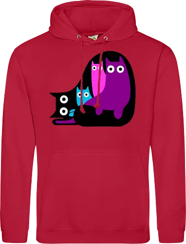 Muchos Gatos Coloridos - Fanart, Tinte, Colorear, Negro, Animal, Animales, Color, Azul, Rosa, Lindo, Morado, Gatos, Colores, Multicolor, Gatos Lindos, Tono, Garaje - Standard Hoodie