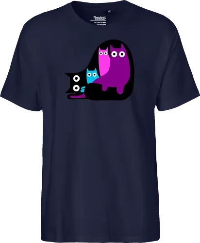Muchos Gatos Coloridos - Fanart, Tinte, Colorear, Negro, Animal, Animales, Color, Azul, Rosa, Lindo, Morado, Gatos, Colores, Multicolor, Gatos Lindos, Tono, Garaje - Fairtrade T-Shirt