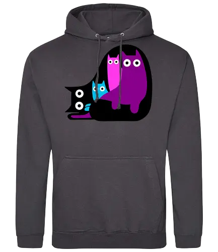 Muchos Gatos Coloridos - Fanart, Tinte, Colorear, Negro, Animal, Animales, Color, Azul, Rosa, Lindo, Morado, Gatos, Colores, Multicolor, Gatos Lindos, Tono, Garaje - Standard Hoodie