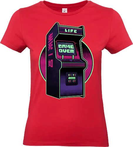 Arcade Life Over  - 90s, 90's, 70s, 70's, Sarcasm, Arcade, Arcade Game, Afterlife, Life, Game Over, Retro, Retro Advertising, Retro Publicity, Retro Vintage, Retrowave, Retro Gamer, Retro Gaming, Vaporwave, Video Games, Video Game, 80s, 80's - Standard T-Shirt (Frauen)