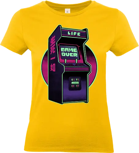 Arcade Life Over  - 90s, 90's, 70s, 70's, Sarcasm, Arcade, Arcade Game, Afterlife, Life, Game Over, Retro, Retro Advertising, Retro Publicity, Retro Vintage, Retrowave, Retro Gamer, Retro Gaming, Vaporwave, Video Games, Video Game, 80s, 80's - Standard T-Shirt (Frauen)