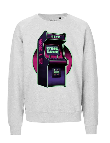Arcade Life Over  - 90s, 90's, 70s, 70's, Sarcasm, Arcade, Arcade Game, Afterlife, Life, Game Over, Retro, Retro Advertising, Retro Publicity, Retro Vintage, Retrowave, Retro Gamer, Retro Gaming, Vaporwave, Video Games, Video Game, 80s, 80's - Fairtrade Sweatshirt