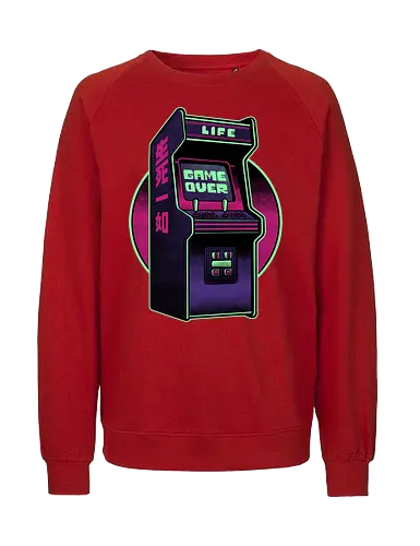 Arcade Life Over  - 90s, 90's, 70s, 70's, Sarcasm, Arcade, Arcade Game, Afterlife, Life, Game Over, Retro, Retro Advertising, Retro Publicity, Retro Vintage, Retrowave, Retro Gamer, Retro Gaming, Vaporwave, Video Games, Video Game, 80s, 80's - Fairtrade Sweatshirt