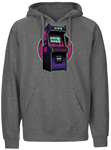 Arcade Life Over  - 90s, 90's, 70s, 70's, Sarcasm, Arcade, Arcade Game, Afterlife, Life, Game Over, Retro, Retro Advertising, Retro Publicity, Retro Vintage, Retrowave, Retro Gamer, Retro Gaming, Vaporwave, Video Games, Video Game, 80s, 80's - Fairtrade Hoodie