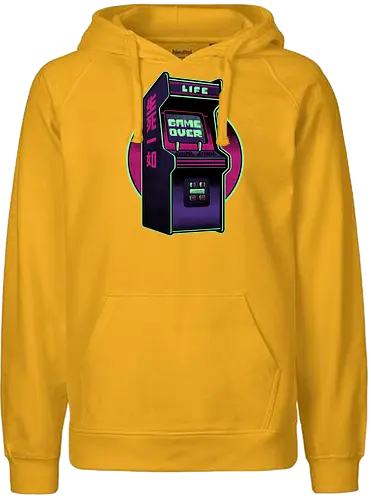 Arcade Life Over  - 90s, 90's, 70s, 70's, Sarcasm, Arcade, Arcade Game, Afterlife, Life, Game Over, Retro, Retro Advertising, Retro Publicity, Retro Vintage, Retrowave, Retro Gamer, Retro Gaming, Vaporwave, Video Games, Video Game, 80s, 80's - Fairtrade Hoodie