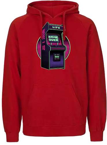 Arcade Life Over  - 90s, 90's, 70s, 70's, Sarcasm, Arcade, Arcade Game, Afterlife, Life, Game Over, Retro, Retro Advertising, Retro Publicity, Retro Vintage, Retrowave, Retro Gamer, Retro Gaming, Vaporwave, Video Games, Video Game, 80s, 80's - Fairtrade Hoodie