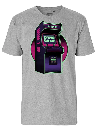 Arcade Life Over  - 90s, 90's, 70s, 70's, Sarcasm, Arcade, Arcade Game, Afterlife, Life, Game Over, Retro, Retro Advertising, Retro Publicity, Retro Vintage, Retrowave, Retro Gamer, Retro Gaming, Vaporwave, Video Games, Video Game, 80s, 80's - Fairtrade T-Shirt