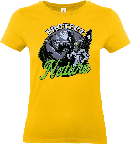 Cryptids Protect Nature - funny, adventure, sasquatch, mothman, cryptids, urban legends, bigfoot, forest, nature, nature calls, monsters, mysteries, mystery, forests - Standard T-Shirt (Frauen)