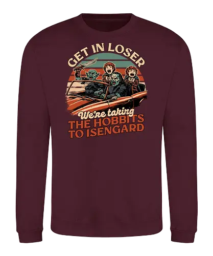 Fantasy Movie Car Meme - Orc, Memes, Meme, Fun, Funny, Geek, Get In Loser, Loser, halfling, Movie, Classic Movie, Classic, Book, Books, Bookworm, Medieval, Fantasy, Adventure, Magical, Magical Creature, Magical Creatures, Magic, Retro, Retro Vintage, Vintage, Comedy, Internet, Car, Nerd - Sweatshirt
