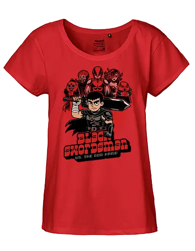 Manga Warrior Enemies - Monsters, Monster, Comics, Comic, Mashup, Poster, Enemy, Manga, Manga Style, Manga Art, Manga Anime, Anime, Sword, Warrior, Fighter, Mercenary, Black Knight, Knight, Dark, Dark Fantasy, Fantasy, Medieval, Adventure, Demons, Demon, Devil - Fairtrade Girl Shirt