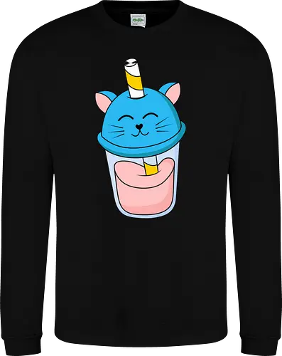 Gato Vaso de Jugo Azul