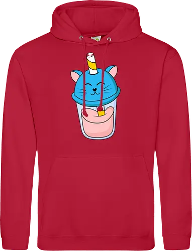 Gato Vaso de Jugo Azul