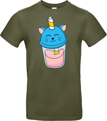 Gato Vaso de Jugo Azul