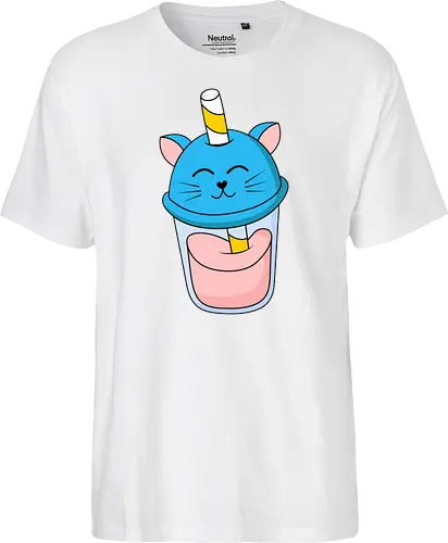 Gato Vaso de Jugo Azul