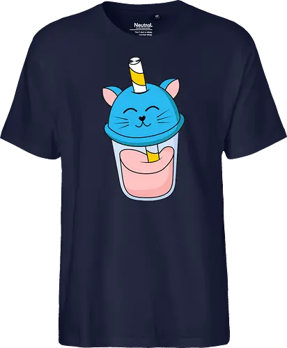 Gato Vaso de Jugo Azul