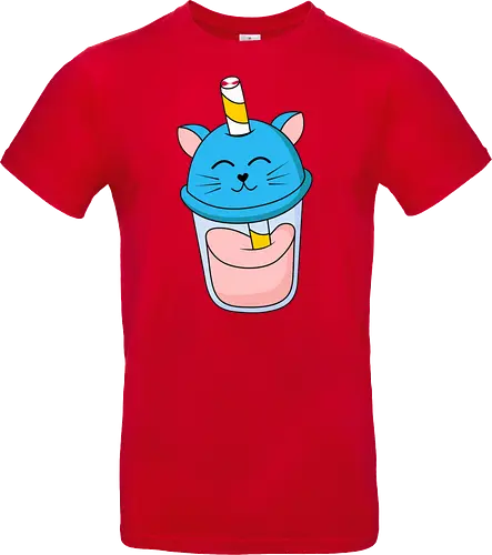 Gato Vaso de Jugo Azul