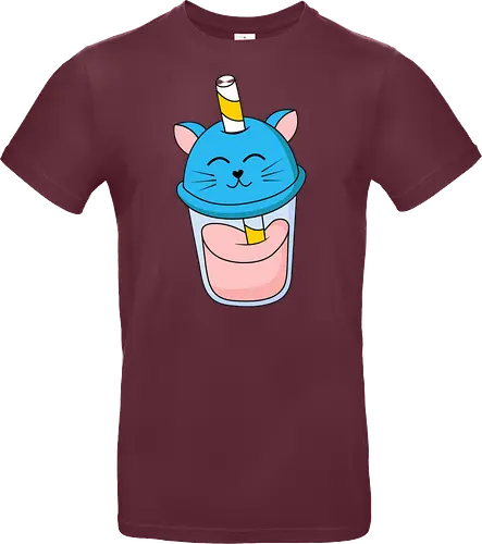 Gato Vaso de Jugo Azul