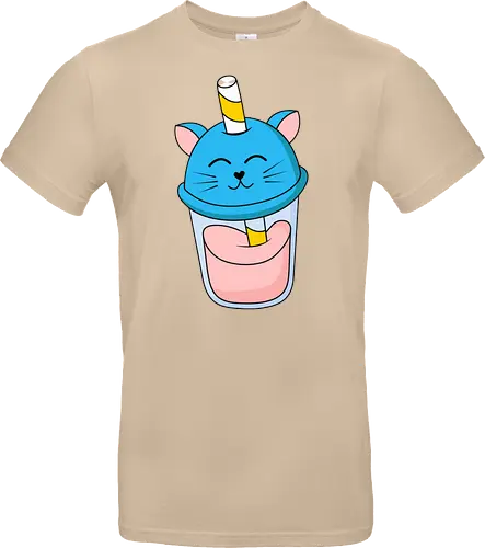 Gato Vaso de Jugo Azul
