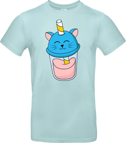 Gato Vaso de Jugo Azul
