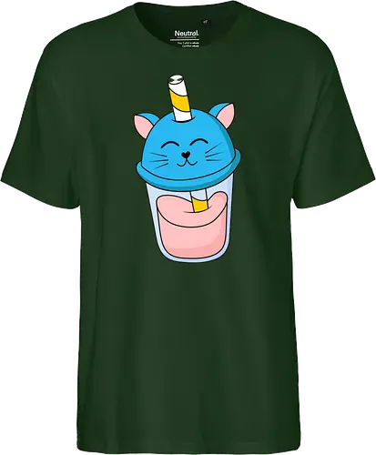 Gato Vaso de Jugo Azul