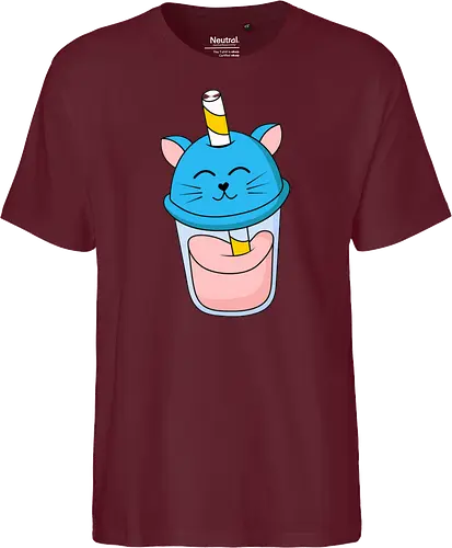 Gato Vaso de Jugo Azul