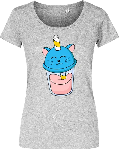 Gato Vaso de Jugo Azul