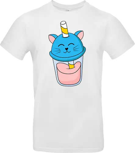 Gato Vaso de Jugo Azul