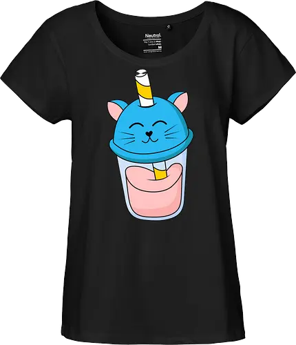 Gato Vaso de Jugo Azul
