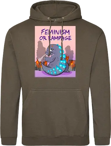 Feminism or Rampage - Feminismus, Comic, Kaiju - Standard Hoodie