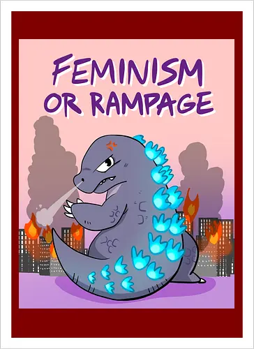 Feminism or Rampage - Feminismus, Comic, Kaiju - Kunstdruck