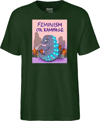Feminism or Rampage - Feminismus, Comic, Kaiju - Fairtrade T-Shirt