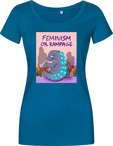 Feminism or Rampage - Feminismus, Comic, Kaiju - Damen T-Shirt