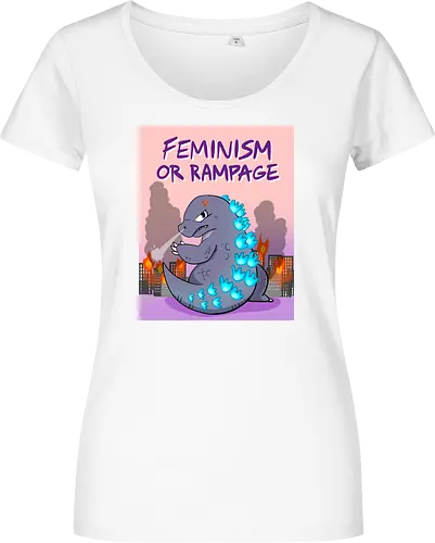 Feminism or Rampage - Feminismus, Comic, Kaiju - Damen T-Shirt