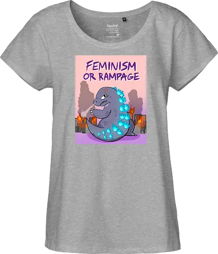 Feminism or Rampage - Feminismus, Comic, Kaiju - Fairtrade Girl Shirt